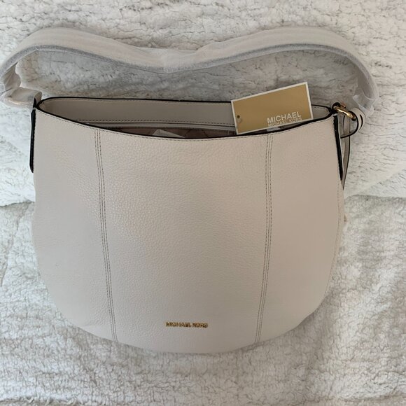 Michael Kors Leather Hobo Shoulder Purse - Light Cream - NWT - Picture 1 of 7